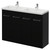Napoli 390 Matt Black 1200mm 4 Door Vanity Unit with Double Lucia Basins Right Hand View thumbnail