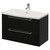 Napoli 390 Matt Black 800mm Wall Mounted 2 Drawer Vanity Unit with Arc Basin Right Hand View