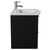 Napoli 390 Matt Black 600mm Wall Mounted 2 Drawer Vanity Unit with Arc Basin Side View thumbnail