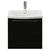 Napoli 390 Matt Black 500mm Wall Mounted Single Drawer Vanity Unit with Arc Basin Front View