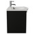 Napoli 390 Matt Black 500mm Wall Mounted Single Drawer Vanity Unit with Arc Basin Side View thumbnail