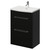Napoli 390 Matt Black 600mm 2 Drawer Vanity Unit with Arc Basin Right Hand View thumbnail