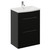 Napoli 390 Matt Black 600mm 2 Drawer Vanity Unit with Arc Basin Left Hand View