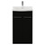 Napoli 390 Matt Black 500mm 2 Door Vanity Unit with Arc Basin Front View thumbnail