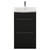 Napoli 390 Matt Black 500mm 2 Drawer Vanity Unit with Arc Basin Front View