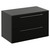Napoli 460 Matt Black 800mm Wall Mounted 2 Drawer Vanity Unit for Countertop Basins Left Hand View