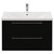 Napoli 460 Matt Black 800mm Wall Mounted 2 Drawer Vanity Unit with Glide Basin Front View