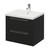 Napoli 460 Matt Black 600mm Wall Mounted 2 Drawer Vanity Unit with Glide Basin Right Hand View