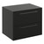 Napoli 460 Matt Black 600mm Wall Mounted 2 Drawer Vanity Unit for Countertop Basins Left Hand View