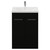 Napoli 460 Matt Black 600mm 2 Door Vanity Unit with Glide Basin Front View thumbnail