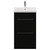 Napoli 390 Matt Black 500mm 2 Drawer Vanity Unit with Glide Basin Front View