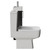 Napoli Cube Matt Black 400mm Single Door Vanity Unit and Toilet Suite with Align Basin Side View thumbnail