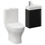Napoli Cube Matt Black 400mm Single Door Wall Mounted Vanity Unit and Jubilee Toilet Suite with Align Basin Left Hand View thumbnail