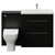 Napoli 390 Matt Black 1300mm 2 Drawer Vanity Unit Toilet Suite with Glide Basin Front View thumbnail