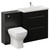 Napoli 390 Matt Black 1300mm 2 Drawer Vanity Unit Toilet Suite with Glide Basin Left Hand View thumbnail