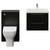 Napoli 390 Matt Black 1100mm Wall Mounted 2 Drawer Vanity Unit and Toilet Suite with Glide Basin Front View thumbnail