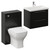 Napoli 390 Matt Black 1100mm Wall Mounted 2 Drawer Vanity Unit and Toilet Suite with Glide Basin Left Hand View thumbnail