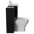 Napoli 390 Matt Black 1100mm Wall Mounted 2 Drawer Vanity Unit and Toilet Suite with Glide Basin Side View thumbnail