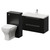 Napoli 390 Matt Black 1300mm Wall Mounted 2 Drawer Vanity Unit and Toilet Suite with Glide Basin Right Hand View thumbnail