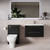 Napoli 390 Matt Black 1300mm Wall Mounted 2 Drawer Vanity Unit and Toilet Suite with Glide Basin Lifestyle Image thumbnail