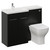 Napoli 390 Matt Black 1100mm 2 Door Vanity Unit Toilet Suite with Square Left Hand Lucia Basin Left Hand View thumbnail