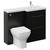 Napoli 390 Matt Black 1100mm 2 Drawer Vanity Unit Toilet Suite with Square Right Hand Lucia Basin Left Hand View thumbnail