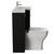 Napoli 390 Matt Black 1100mm 2 Drawer Vanity Unit Toilet Suite with Square Right Hand Lucia Basin Side View thumbnail