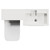 Napoli 390 Matt Black 1100mm 2 Drawer Vanity Unit Toilet Suite with Square Right Hand Lucia Basin Top View thumbnail