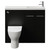 Napoli 250 Matt Black 1000mm 2 Door Vanity Unit Toilet Suite with Round Silvo Basin Front View
