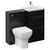 Napoli 390 Matt Black 1000mm 2 Drawer Vanity Unit Toilet Suite with Glide Basin Left Hand View thumbnail