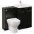 Napoli 460 Matt Black 1100mm 2 Door Vanity Unit Toilet Suite with Glide Basin Left Hand View thumbnail