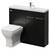 Napoli 250 Matt Black 1000mm 2 Door Vanity Unit Toilet Suite with Square Silvo Basin Right Hand View