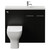 Napoli 250 Matt Black 1000mm 2 Door Vanity Unit Toilet Suite with Square Silvo Basin Front View thumbnail