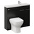 Napoli 250 Matt Black 1000mm 2 Door Vanity Unit Toilet Suite with Square Silvo Basin Left Hand View