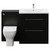 Napoli 460 Matt Black 1300mm 2 Drawer Vanity Unit Toilet Suite with Glide Basin Front View thumbnail