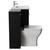 Napoli 460 Matt Black 1300mm 2 Drawer Vanity Unit Toilet Suite with Glide Basin Side View thumbnail