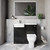 Napoli 250 Matt Black 1000mm 2 Door Vanity Unit Toilet Suite with Left Hand Round Rico Semi Recessed Basin Lifestyle Image thumbnail