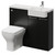 Napoli 250 Matt Black 1000mm 2 Door Vanity Unit Toilet Suite with Right Hand Round Rico Semi Recessed Basin Right Hand View thumbnail