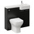 Napoli 250 Matt Black 1000mm 2 Door Vanity Unit Toilet Suite with Right Hand Round Rico Semi Recessed Basin Left Hand View thumbnail