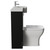 Napoli 250 Matt Black 1000mm 2 Door Vanity Unit Toilet Suite with Right Hand Round Rico Semi Recessed Basin Side View thumbnail