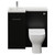 Napoli 390 Matt Black 900mm Single Door Vanity Unit Toilet Suite with Left Hand Square Lucia Basin Front View thumbnail