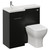 Napoli 390 Matt Black 900mm Single Door Vanity Unit Toilet Suite with Left Hand Square Lucia Basin Left Hand View thumbnail