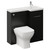 Napoli 390 Matt Black 900mm Single Door Vanity Unit Toilet Suite with Right Hand Square Lucia Basin Left Hand View thumbnail