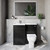 Napoli 390 Matt Black 1000mm 2 Door Vanity Unit Toilet Suite with Left Hand Square Lucia Basin Lifestyle Image thumbnail
