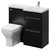Napoli 390 Matt Black 1000mm 2 Drawer Vanity Unit Toilet Suite with Right Hand Square Lucia Basin Right Hand View thumbnail