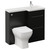 Napoli 390 Matt Black 1000mm 2 Drawer Vanity Unit Toilet Suite with Right Hand Square Lucia Basin Left Hand View thumbnail