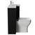 Napoli 390 Matt Black 1000mm 2 Drawer Vanity Unit Toilet Suite with Right Hand Square Lucia Basin Side View thumbnail