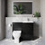 Napoli 390 Matt Black 1000mm 2 Drawer Vanity Unit Toilet Suite with Right Hand Square Lucia Basin Lifestyle Image thumbnail