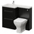 Napoli 460 Matt Black 1100mm 2 Drawer Vanity Unit Toilet Suite with Left Hand Square Lucia Basin Right Hand View thumbnail
