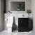 Napoli 460 Matt Black 600mm 2 Door Vanity Unit and Tacoma Comfort Height Toilet Suite with Angel Basin Lifestyle Image thumbnail